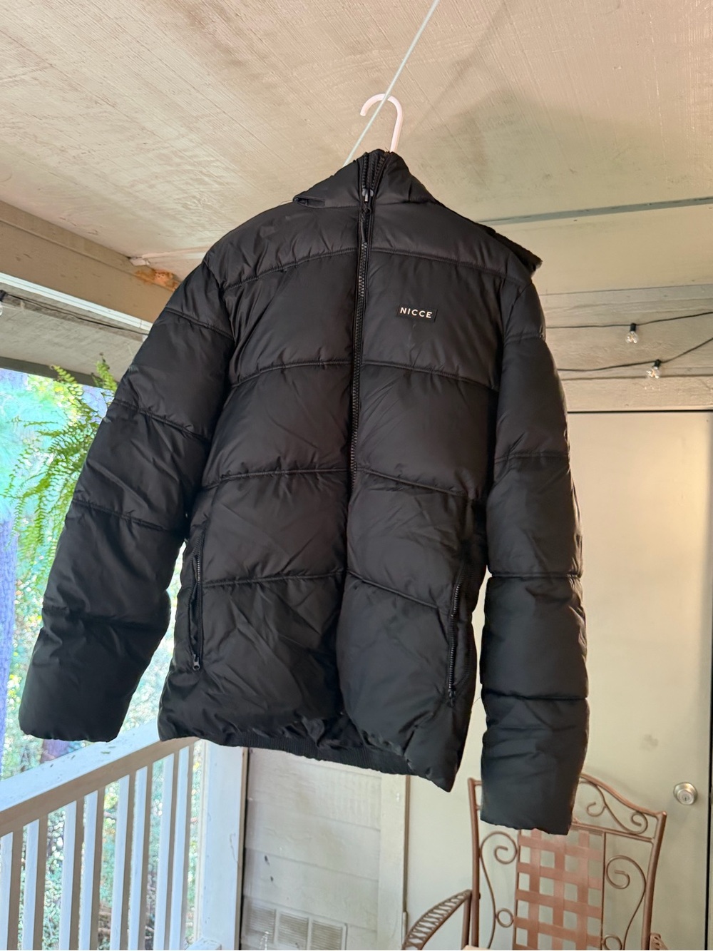 Nicce Black Quilted Puffer Jacket